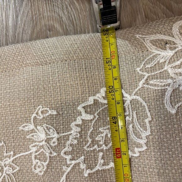 Linen Floral Embroidered Rod Pocket Heavy weight Curtain - 52 in. W x 84 in. L - Picture 5 of 5